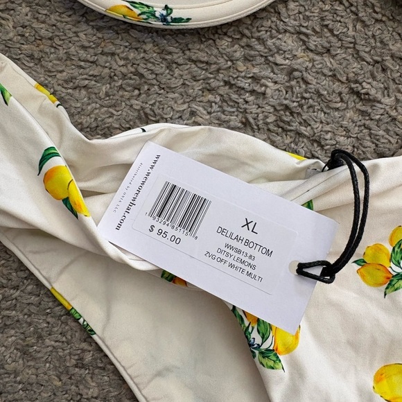 WE WORE WHAT Lemon Bikini set size XL NWT - Picture 3 of 4